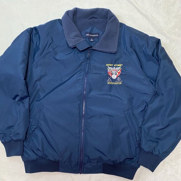 Men's Port Authority XL Navy District Attorney Investigator Jacket Fleece Lined